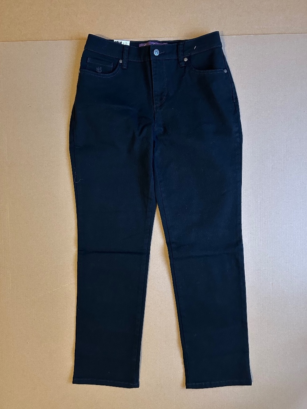 Gloria Vanderbilt Amanda High Rise Classic Tapered Black Jeans Size 4S